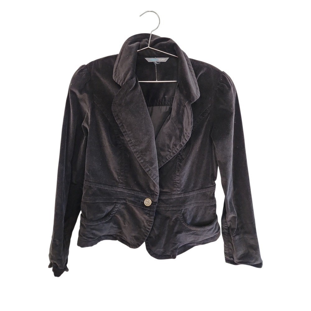 French Cuff Corduroy Blazer Women Medium Brown Dark Academia Fall Fashion Office